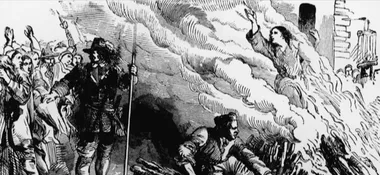 Artwork of burning a witch